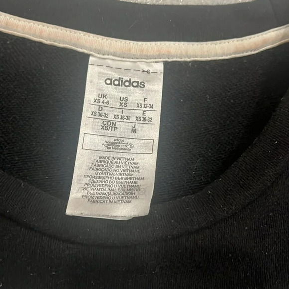 [XS] Adidas Ess Linear Fav Core all Over Print Sweatshirt Pullover FM6185 Black - Picture 6 of 8